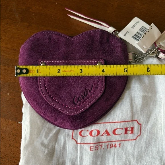Coach Multicolor Suede Heart-Shaped Wristlet - Picture 2 of 3